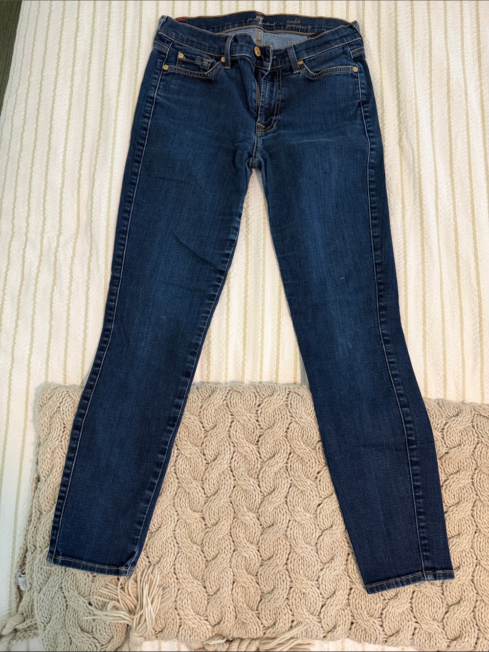 7 For All Mankind Dark Blue Skinny Jeans